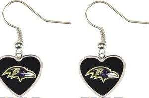 Baltimore Ravens Dangle Heart Earrings