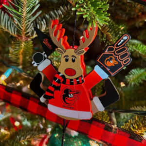 Baltimore Orioles Wooden Movable Reindeer Ornament