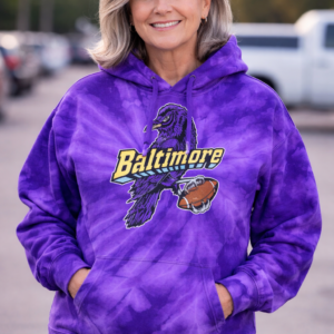 Wild Bill’s Purple Tie Dye Baltimore Bird Hooded Sweatshirt