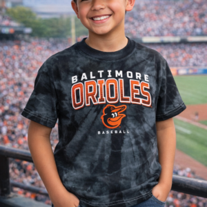 Baltimore Orioles Black Tie Dyed Kids T’s