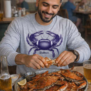 Baltimore Football Crab Long Sleeved T-Shirt
