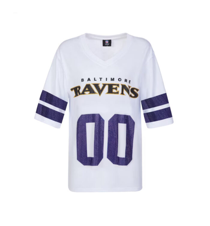 Baltimore Ravens Cuce Women's Rhinestone V-Neck Tunic - Image 2