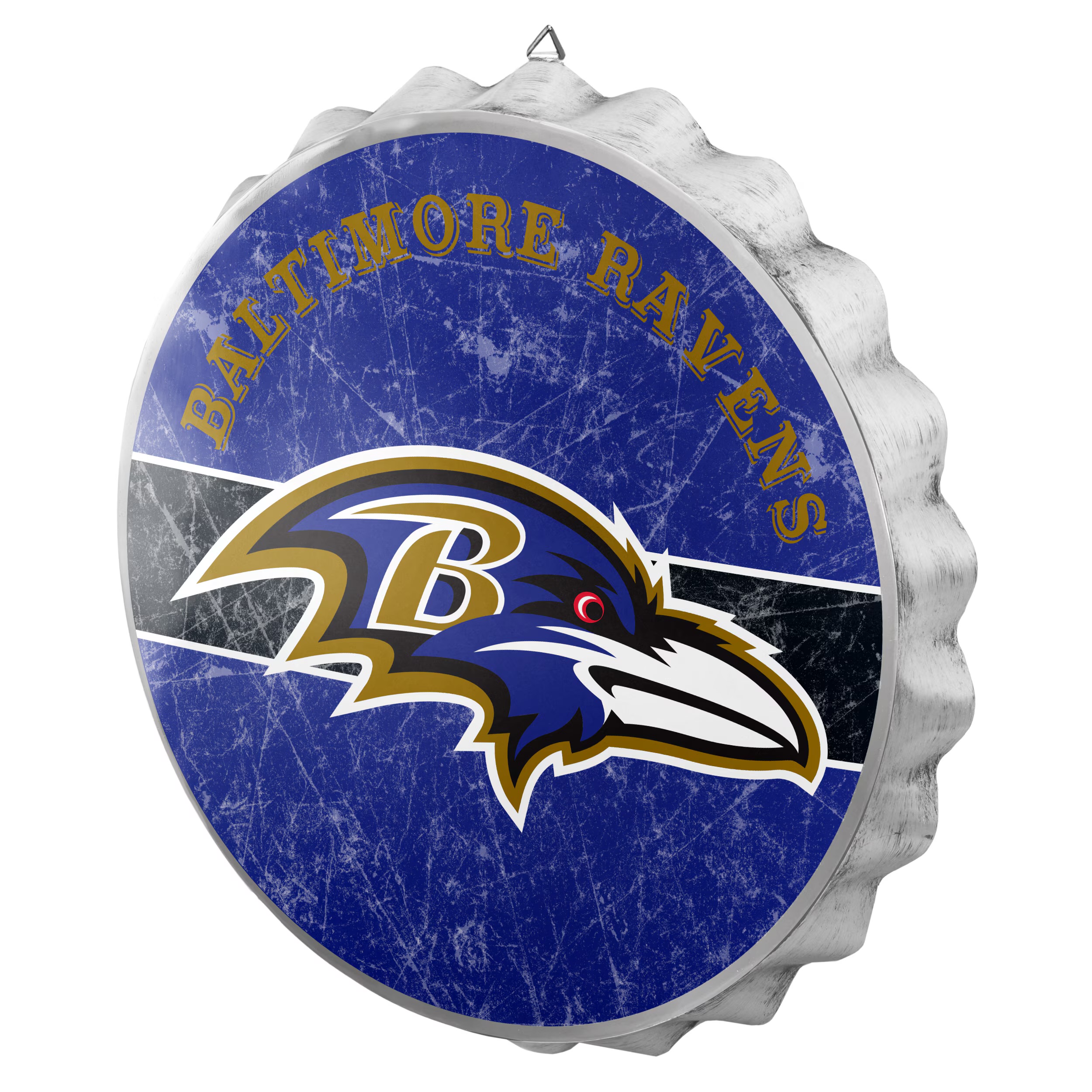 Baltimore Ravens Distressed Bottle Cap Sign