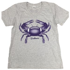 Baltimore Football Crab Ladies V-Neck T-Shirt