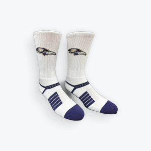 Baltimore Ravens Premium White Crew Socks