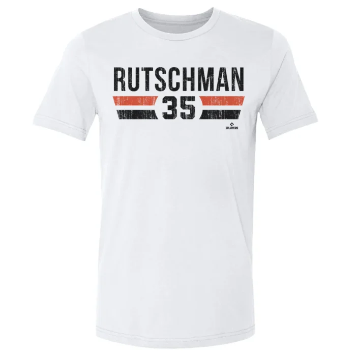 Adley Rutschman Baltimore Font Men's White T-shirt