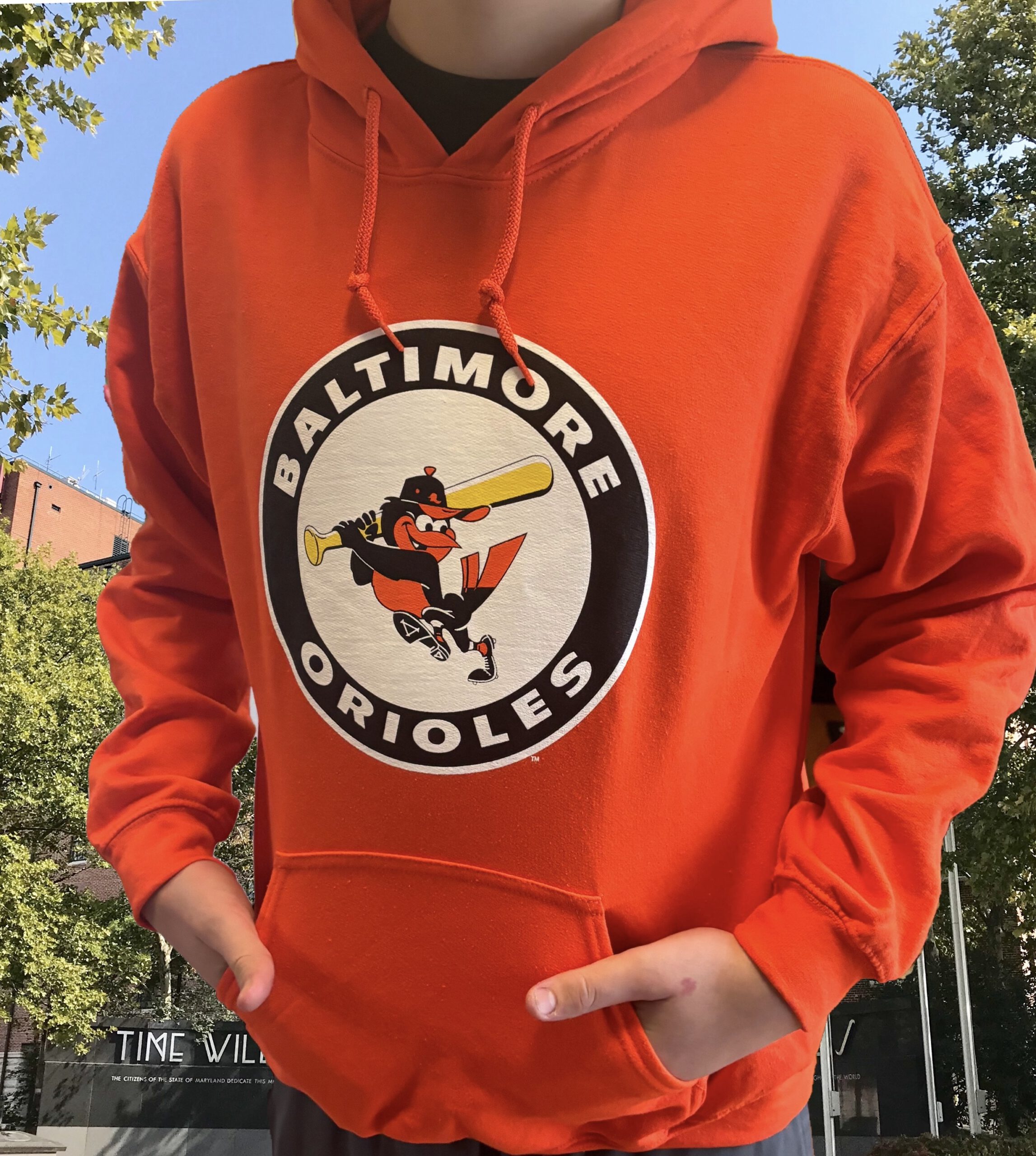 Baltimore Orioles Retro Logo Hooded Sweatshirt Wild Bills Apparel
