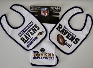 Baltimore Ravens 3 Piece Bib & Burp Cloth Set