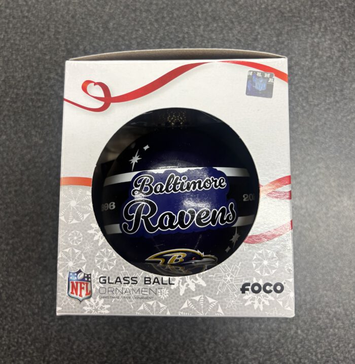 Baltimore Ravens 2025 Glass Ball Ornament - Image 3