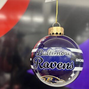 Baltimore Ravens 2025 Glass Ball Ornament
