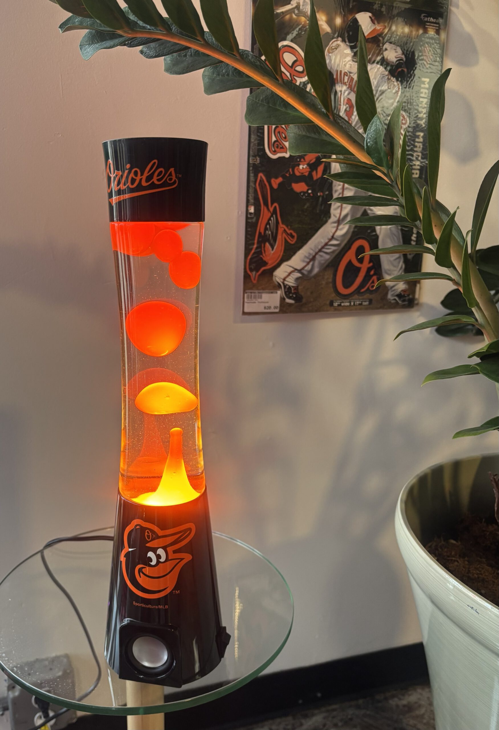 Baltimore Orioles Magma Lamp With Blue Tooth Speaker