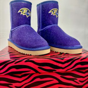 Baltimore Ravens Crystal Pull-On Ankle Boots
