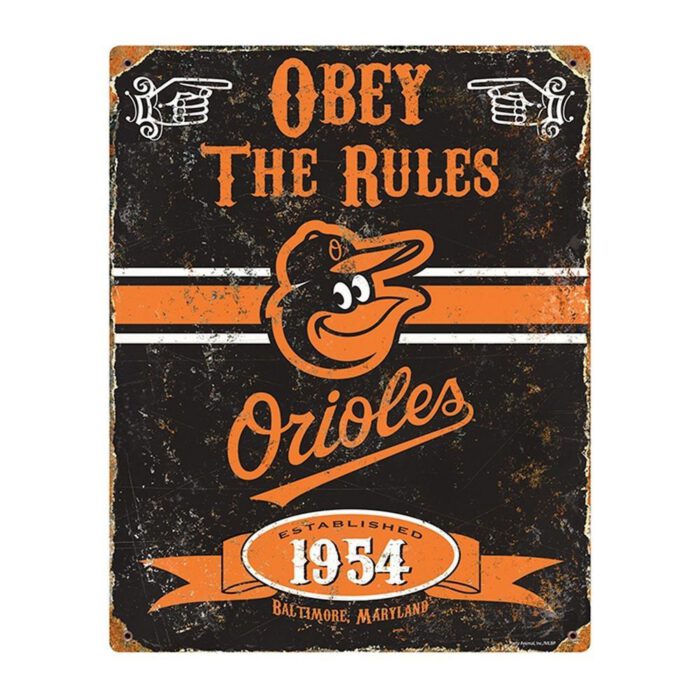 Baltimore Orioles Embossed Metal Sign